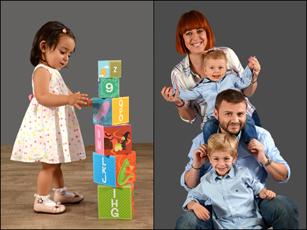 Shooting photo d'enfants et de familles en studio